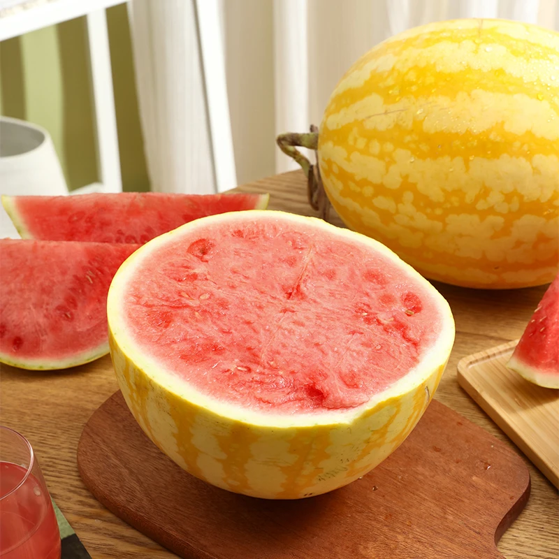 牛奶赤金西瓜恐龙蛋无籽金麒麟西瓜4斤起新鲜现摘脆甜多汁高端