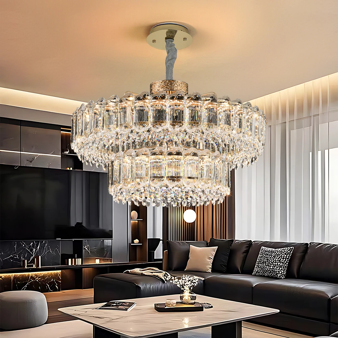 （金丽阳光）晶动我心  轻奢大气创意简约别墅餐厅大厅酒店奢华吊灯