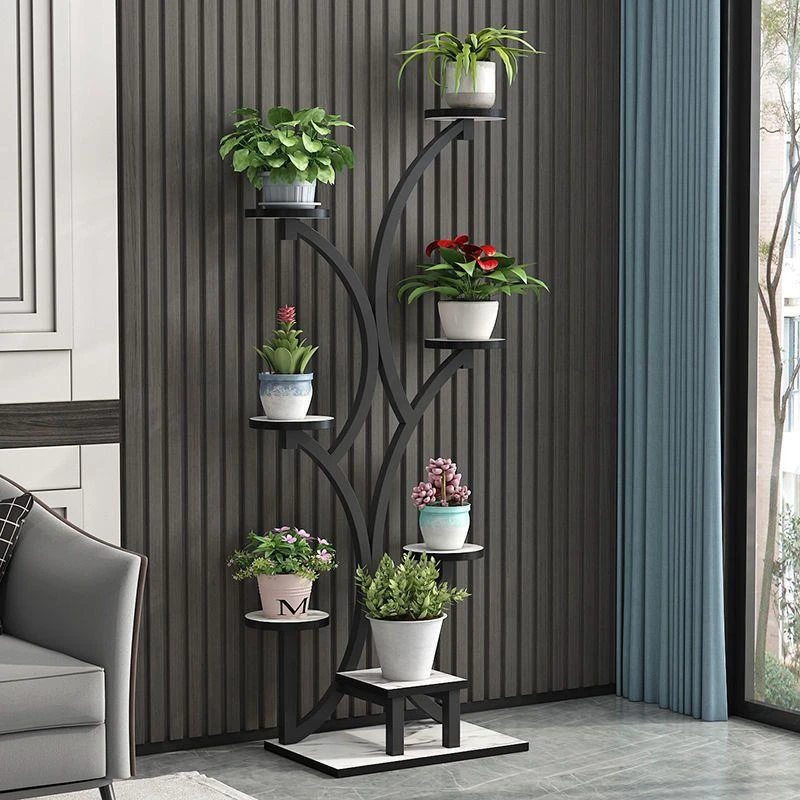 花架子客厅落地式现代简约铁艺北欧落地移动摆件多层置物架花盆架