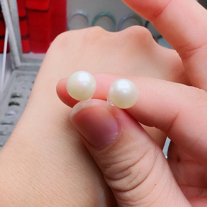 银S925镶嵌淡水珍珠耳饰