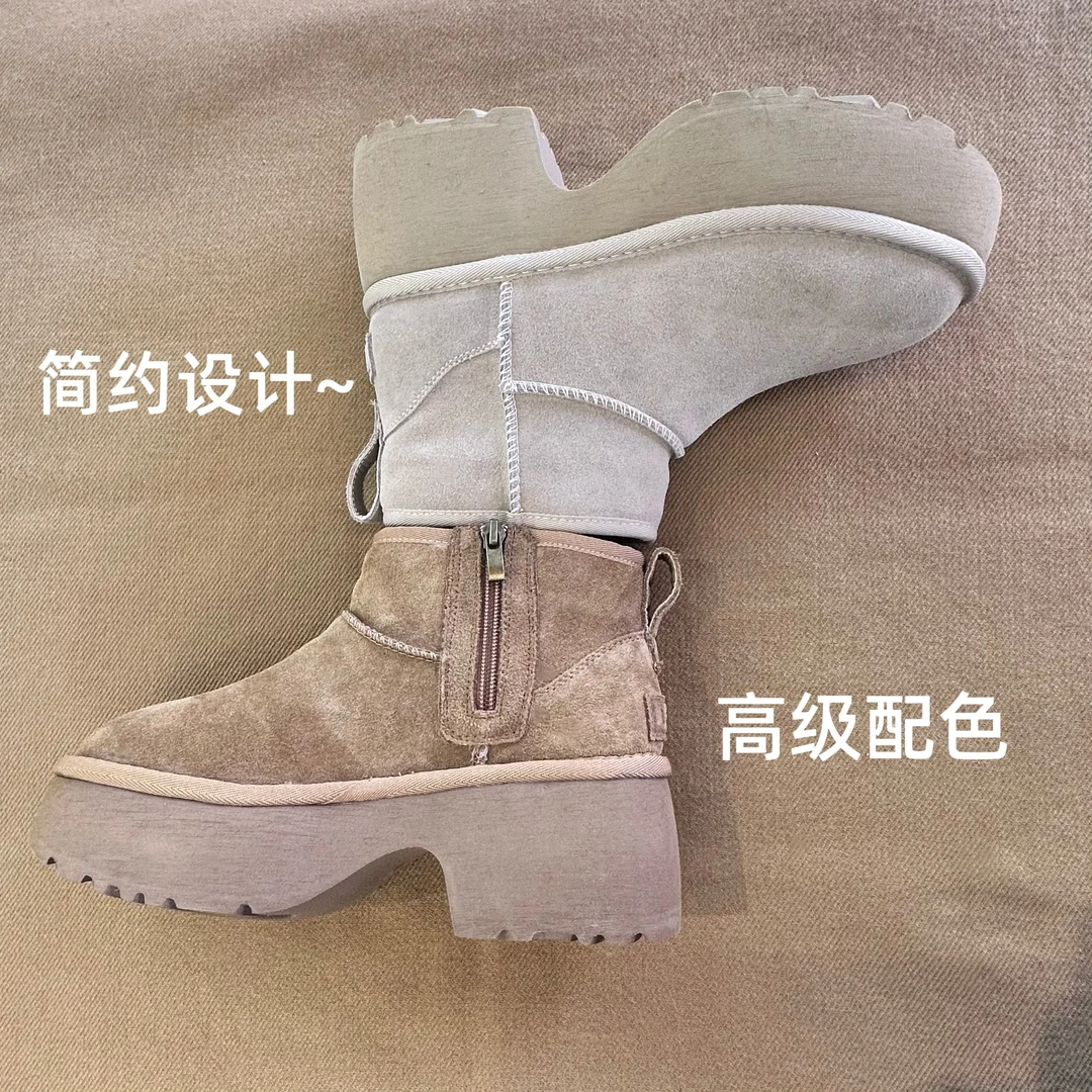 雪地靴女冬季加绒保暖厚底增高防滑舒适百搭中筒棉靴44zk8197−m