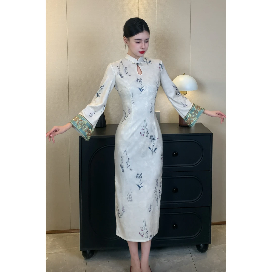 【虞美人】玉簪记秋冬新款长袖国风气质优雅温婉显瘦旗袍