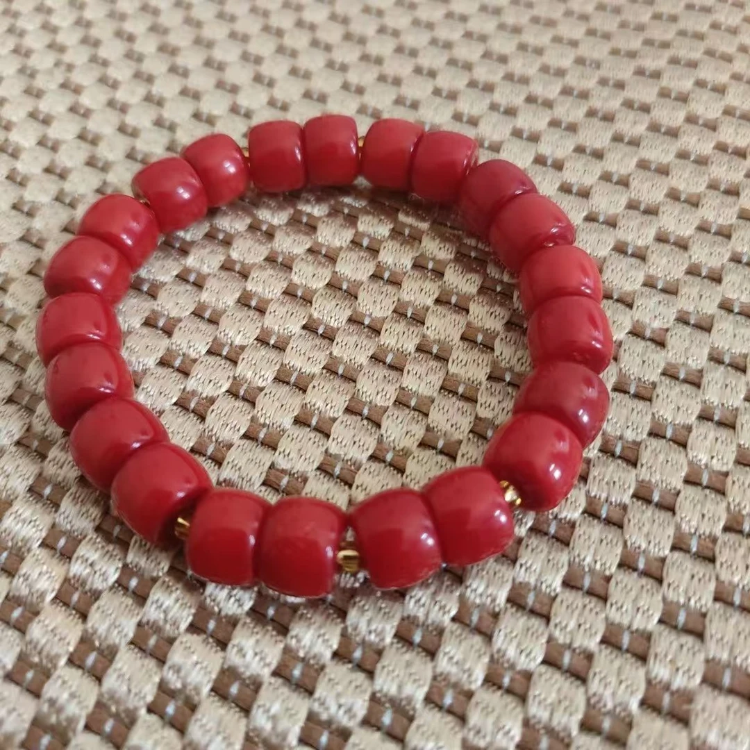 手链 精美琉璃手串珊瑚红