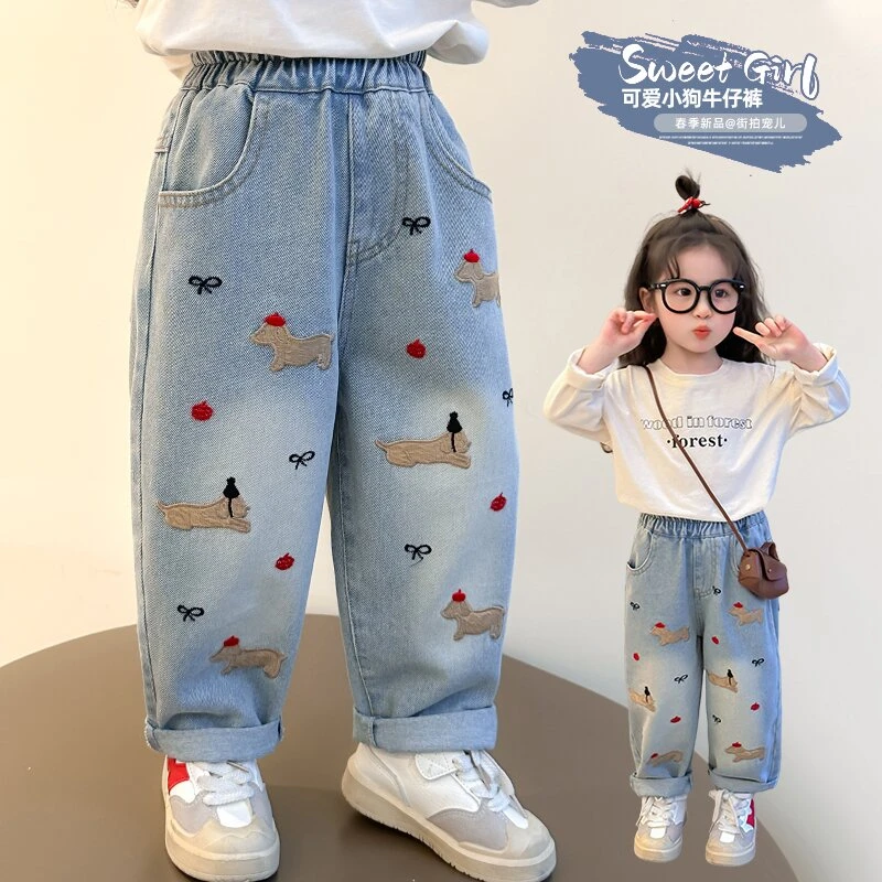 女童春装牛仔裤2025春秋新款小童薄款裤子宝宝儿童春款儿童秋长裤