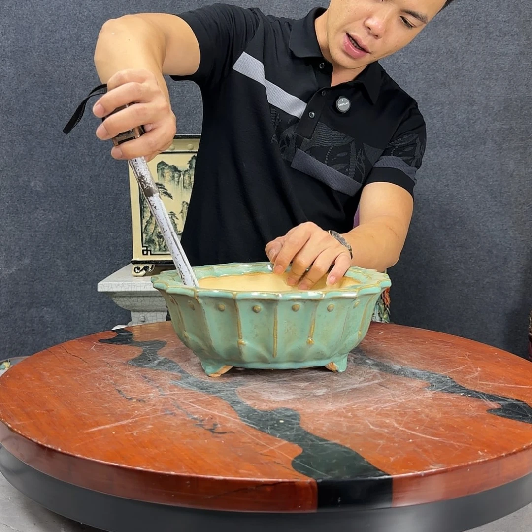 正宗岭南石湾盆内口21深17