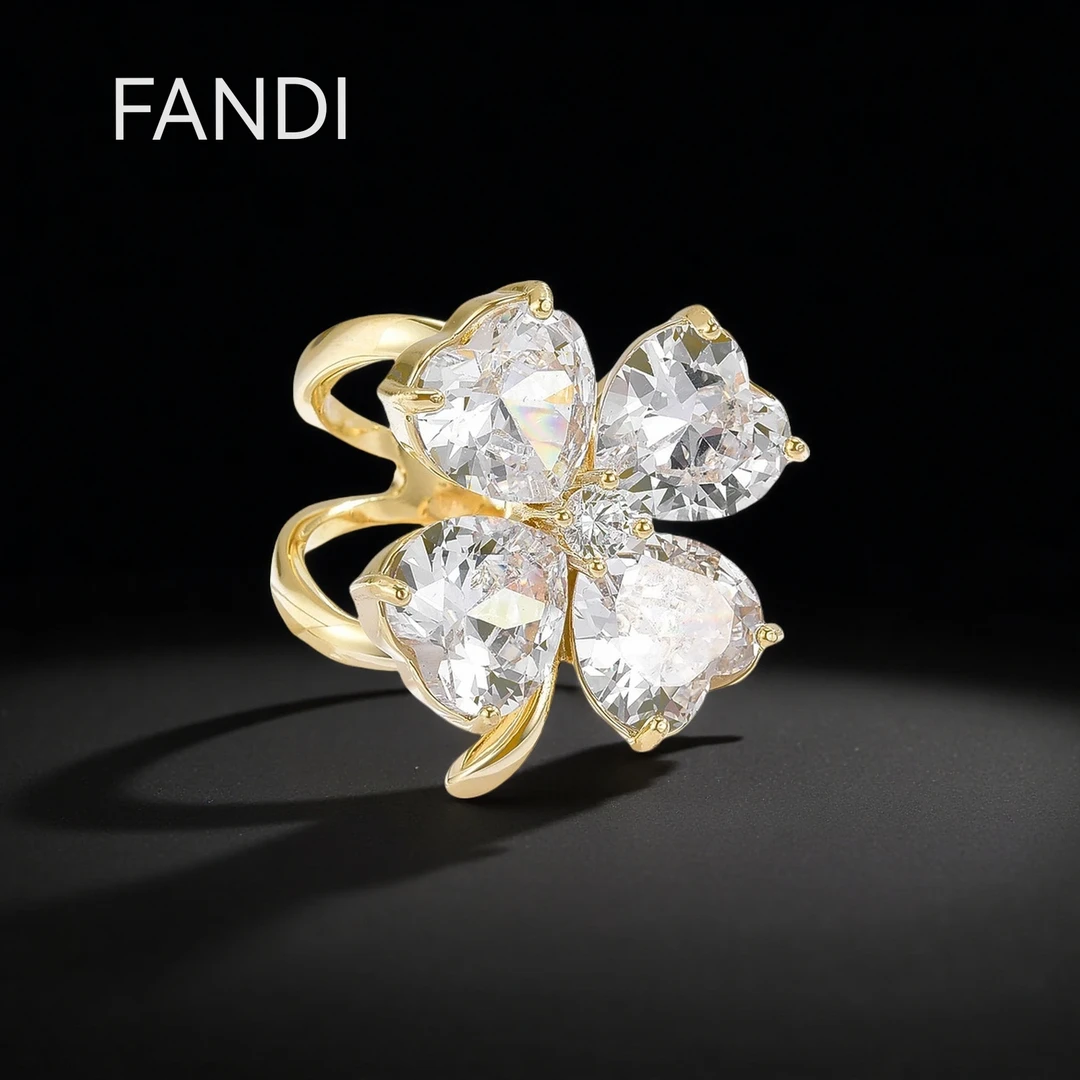 铜合金锆石胸针 31873韩版四叶草锆石丝巾扣胸花