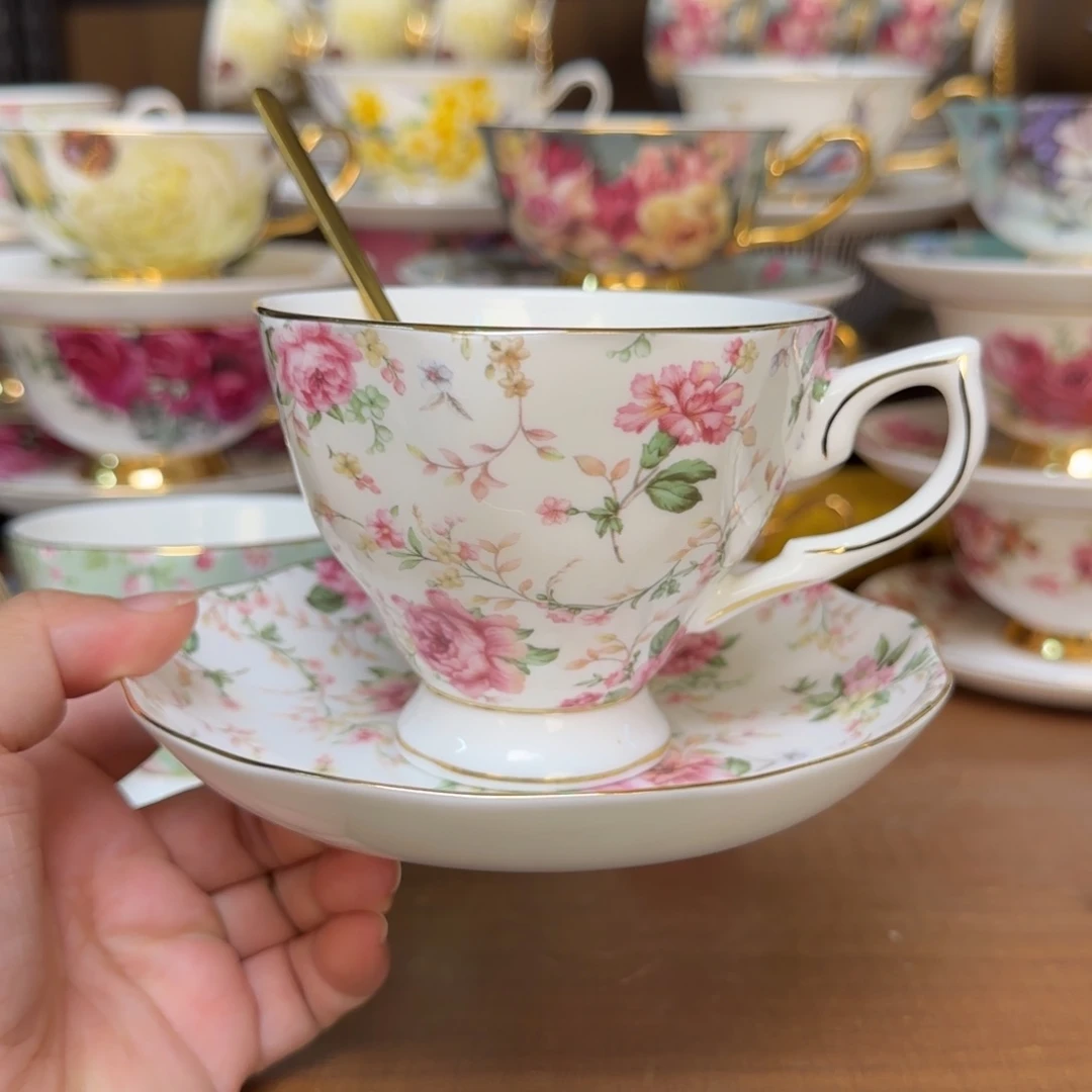 45%以上骨粉骨瓷白色一杯一碟一勺快递装（拍两套送杯架）