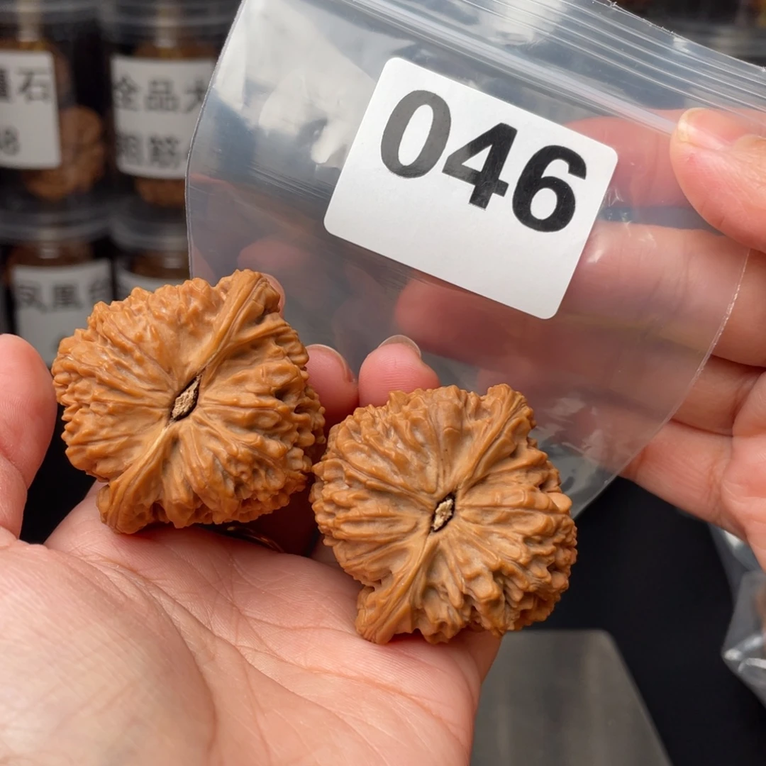 蘑***生把件文玩核桃46南将石