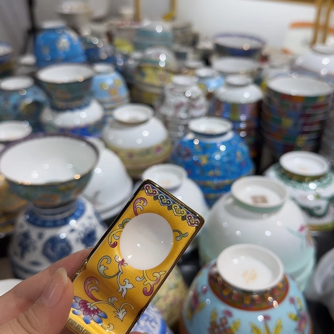 德***业骨瓷珐琅彩工艺制作