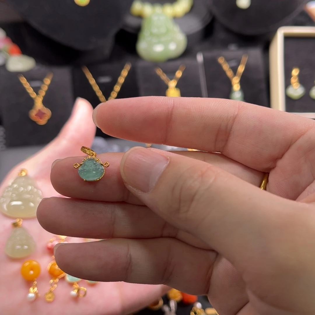 翡翠银S925镶嵌颈饰吊坠