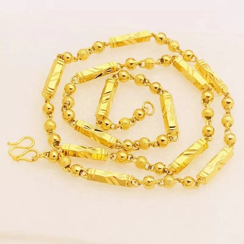 合金项链 新款高端大气男士竹节项链