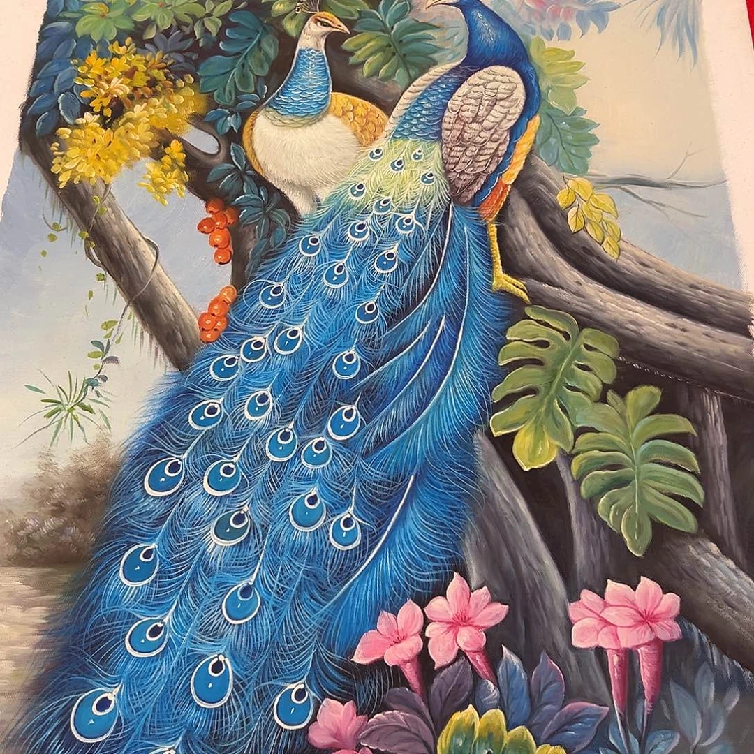 丙烯画二郎展览原作