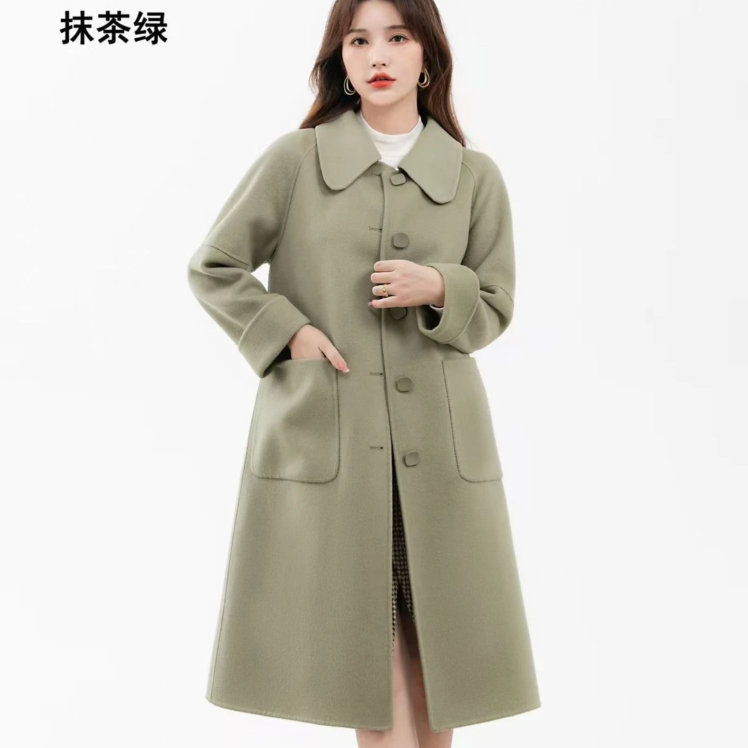 N6610 双面大衣女秋冬新款呢子外套气质