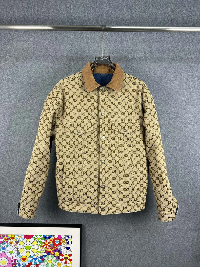 全新未使用 GUCCI/古驰 老花双面穿牛仔夹克外套 46码 A11847