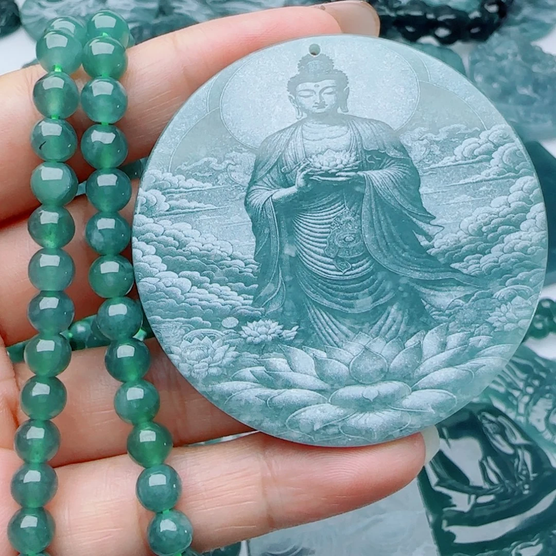 翡翠未镶嵌颈饰多样性发货天然的A货翡翠