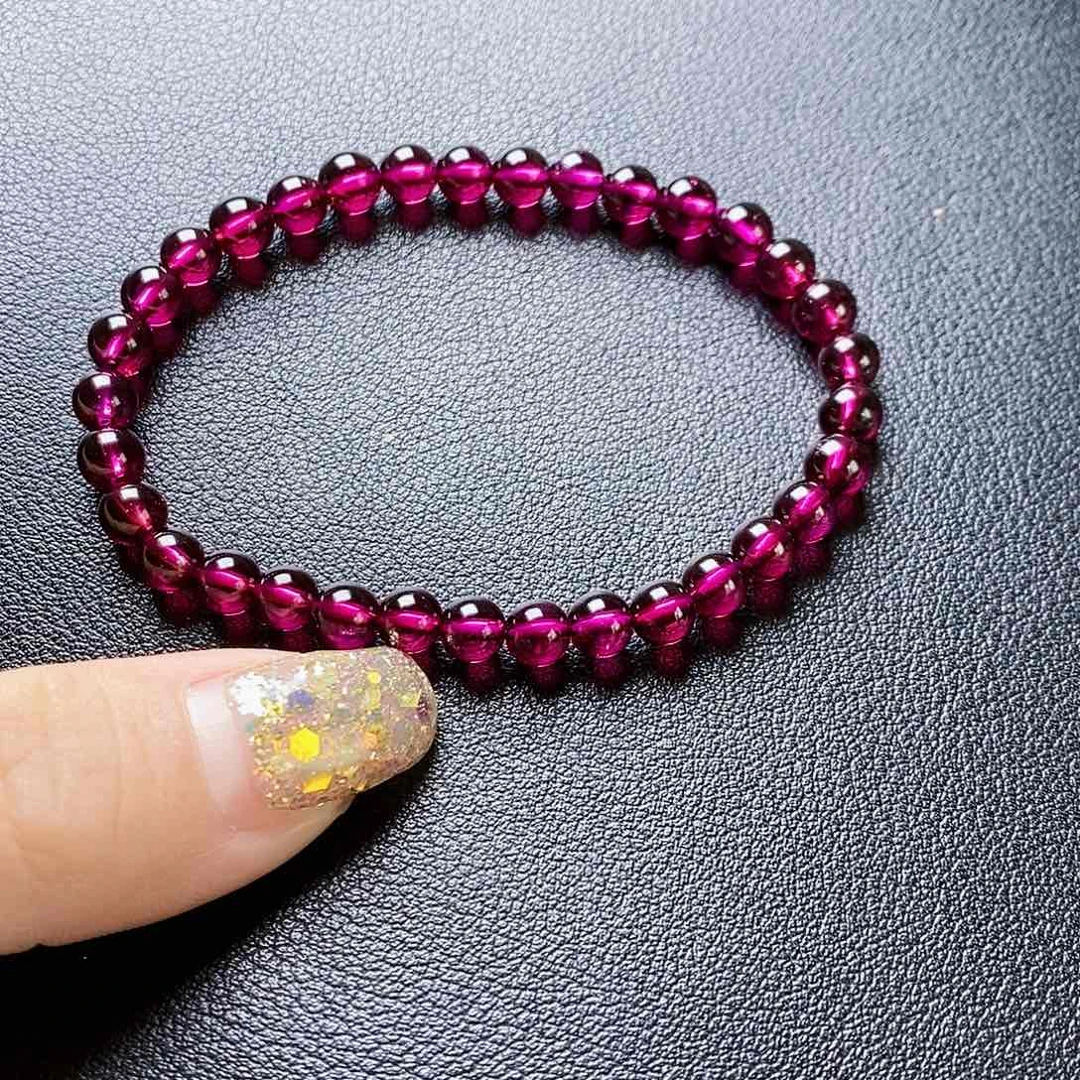 石榴石手链未镶嵌逃**夭6.0单圈毕业级