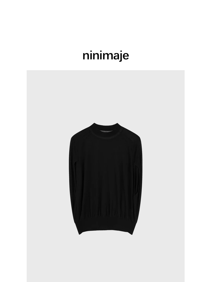 NanBeiBei  设计师款挺括骨感密织轻薄无袖披肩式针织背心  5761