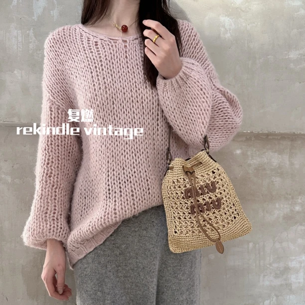 95新 MIU MIU/缪缪 复燃精选/miumiu编织手提单肩包