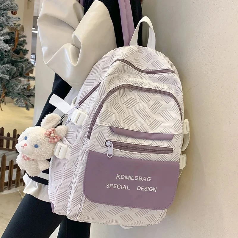 新款书包女生高中生初中大容量旅行双肩包大学生新款背包轻便耐用