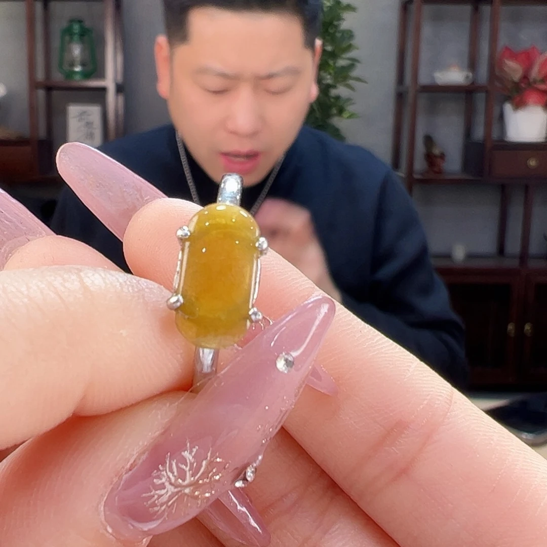 翡翠戒指银S925镶嵌戒指8
