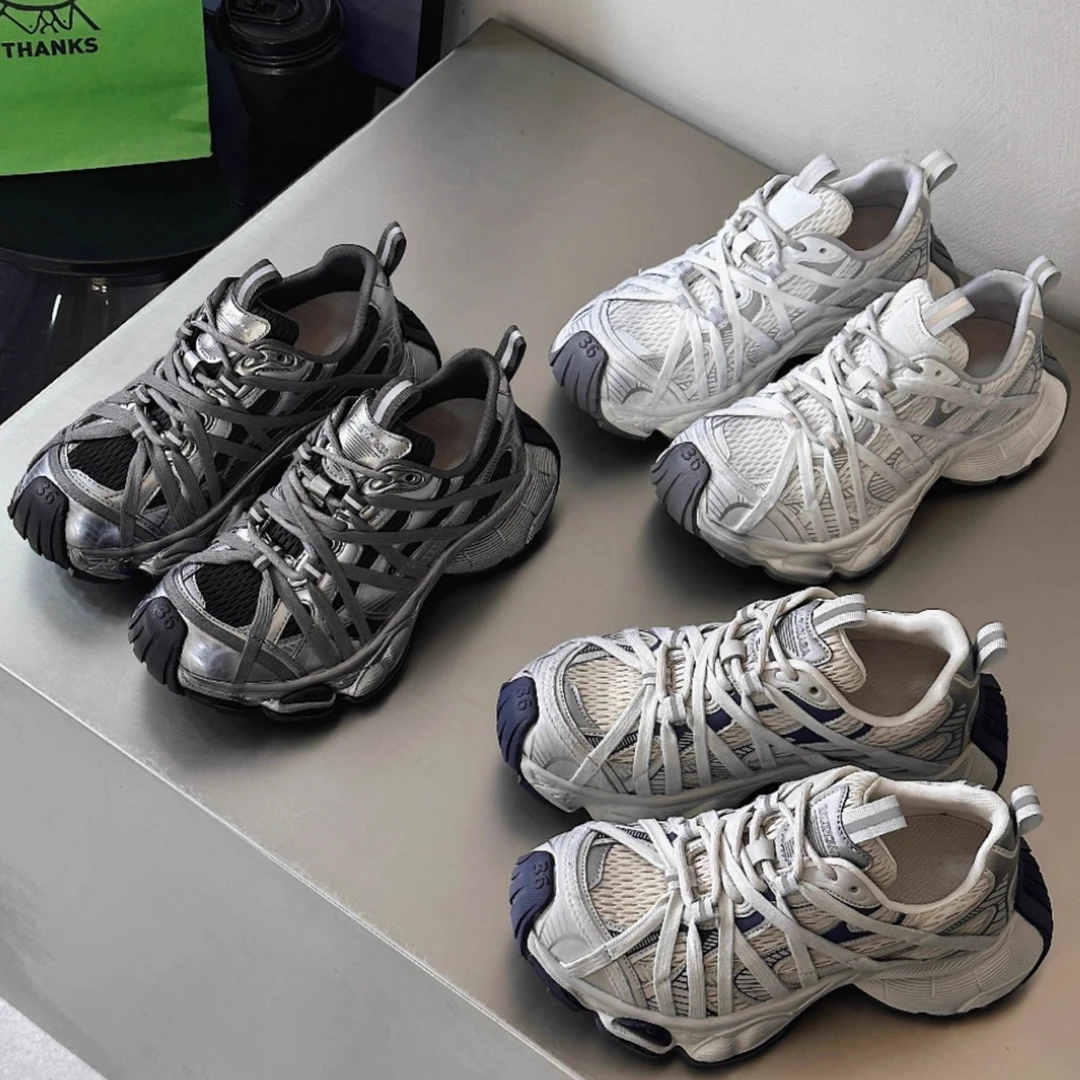 韩国潮流舒适网面厚底老爹鞋女秋新款增高透气圆头小众运动休闲鞋