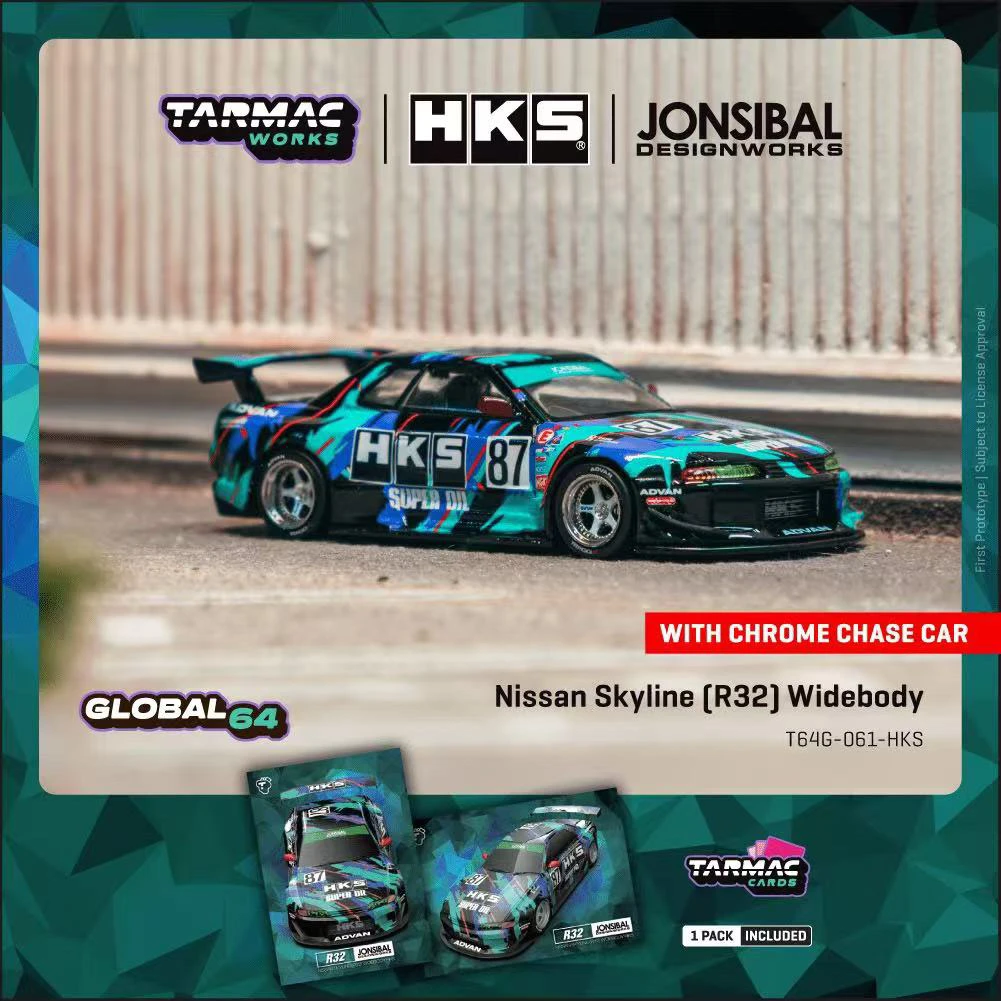 「壹童预售」Tarmac Works TW 1:64 天际线 R32 HKS 合金汽车模型