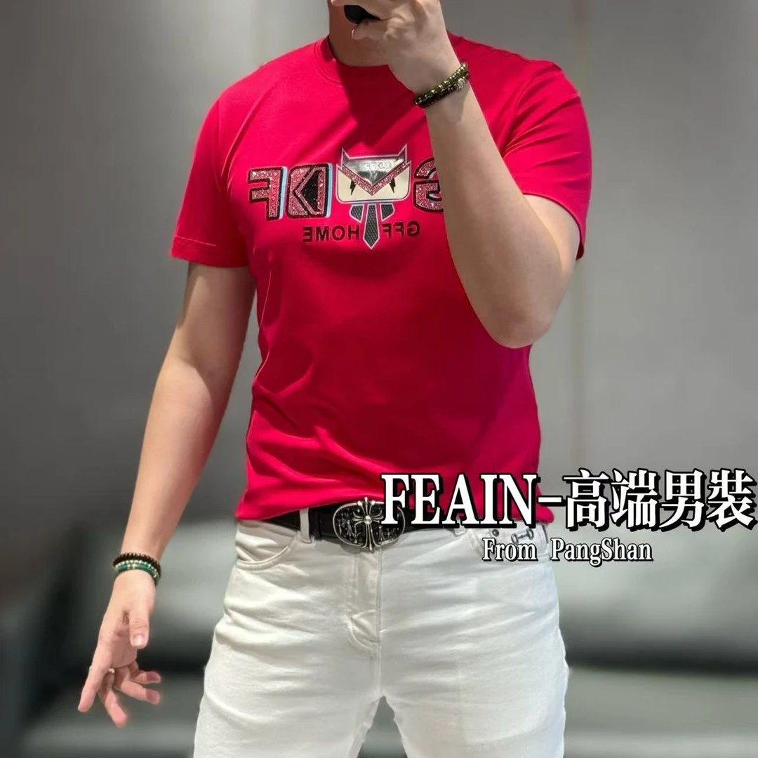 小怪兽3D视觉效果工艺双丝光男士高端T恤1502