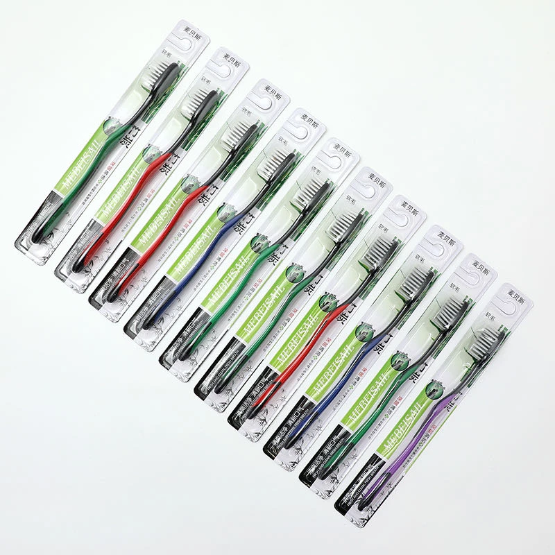 拍一发六     家用竹炭软毛牙刷独立包装