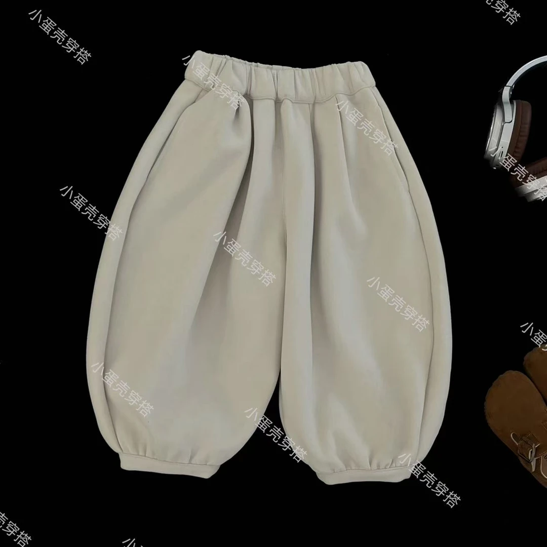 【小蛋壳】【多颜色】儿童秋冬新款韩版加绒加厚卫裤男童百搭休闲长裤