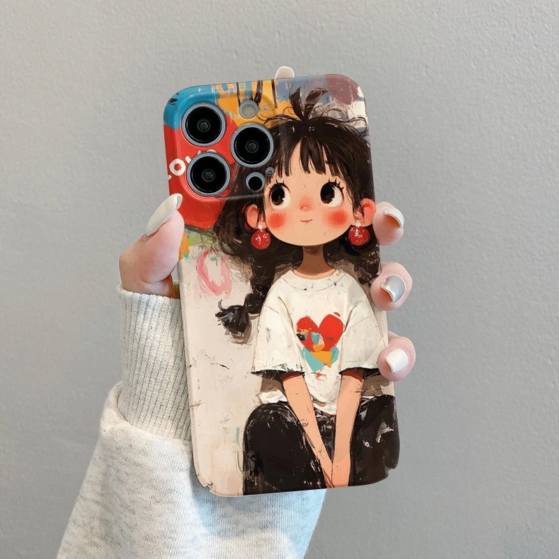 菲林全包爱心女孩适用苹果16手机壳iphone15华为oppo小米vivo防43