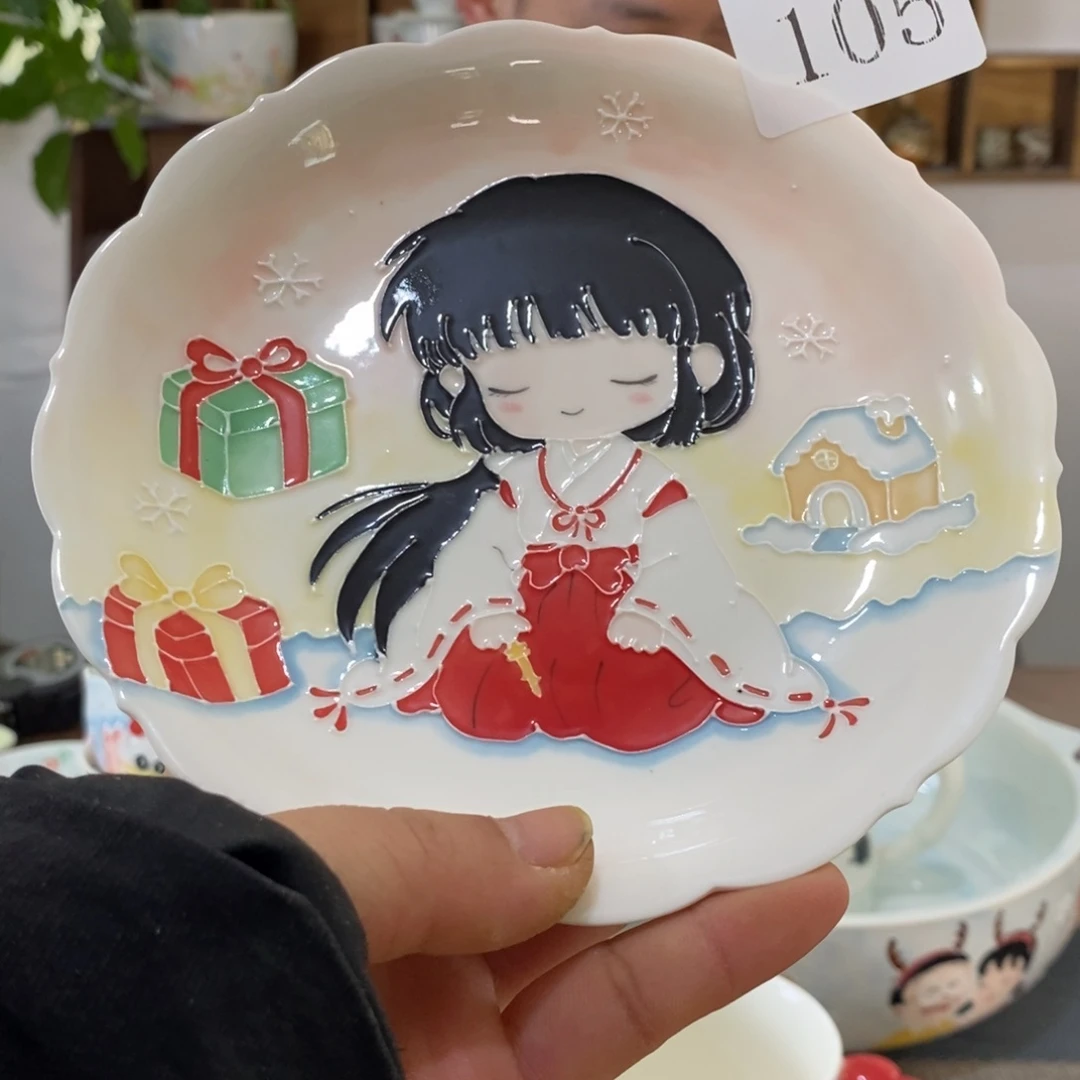 瓷片景德镇釉下彩手绘