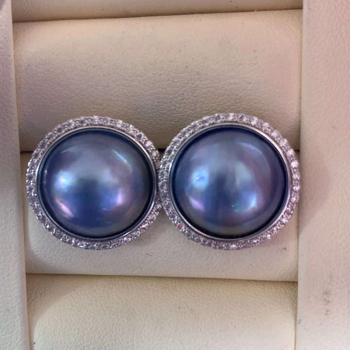 耳饰拼合珍珠（马贝珠）未镶嵌