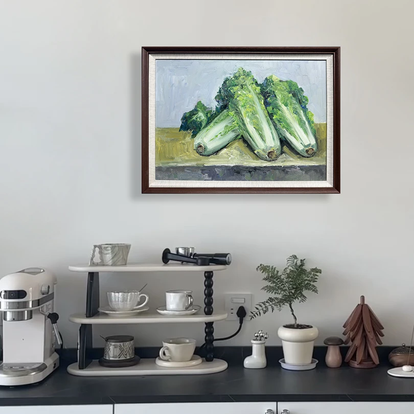 【百财Ⅱ】超印象写实纯手绘油画60*80实木边框2025客厅餐厅装饰画