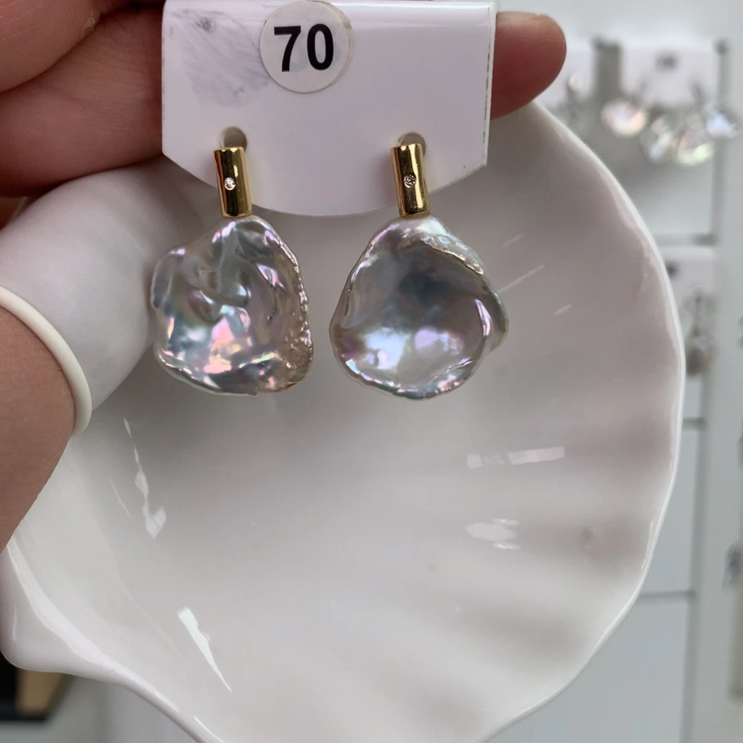 无非金属巴洛克耳饰花瓣➕S925