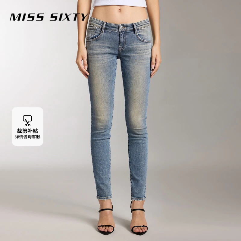 【进口牛仔面料】Miss Sixty秋季新款牛仔裤女低腰九分铅笔裤