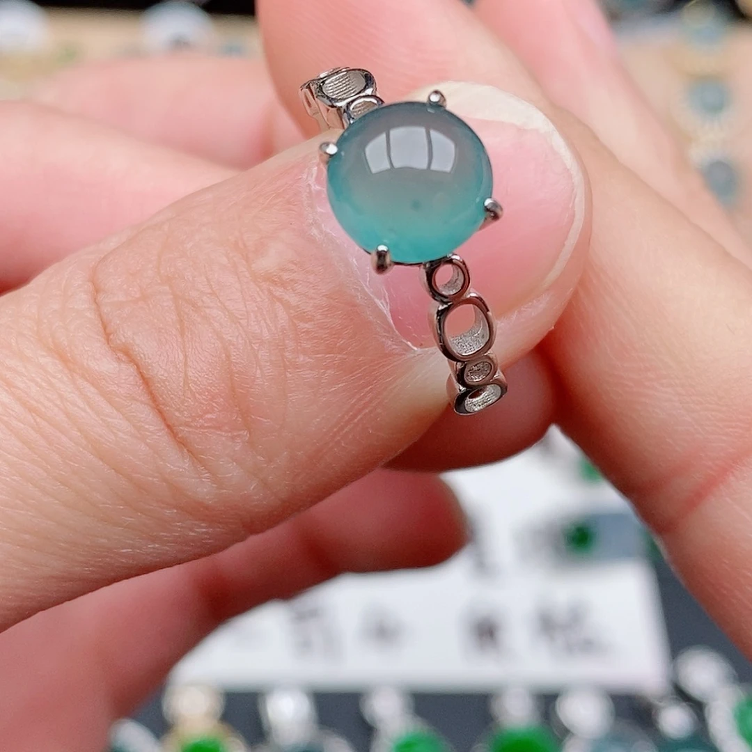 银S925镶嵌戒指翡翠