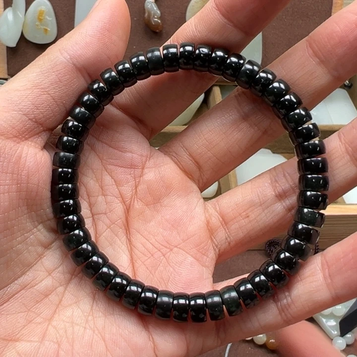 颈饰未镶嵌和田玉青玉手链