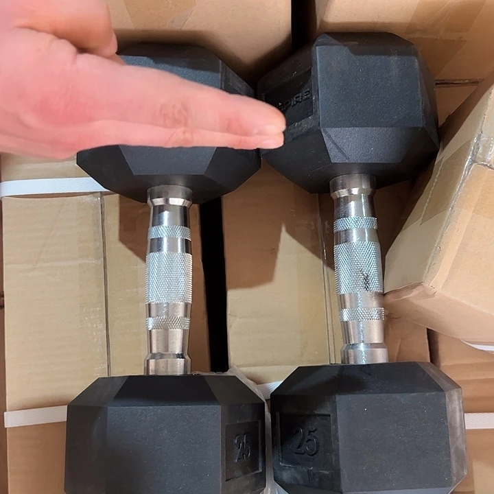 全新六角实心铁哑铃10公斤一对