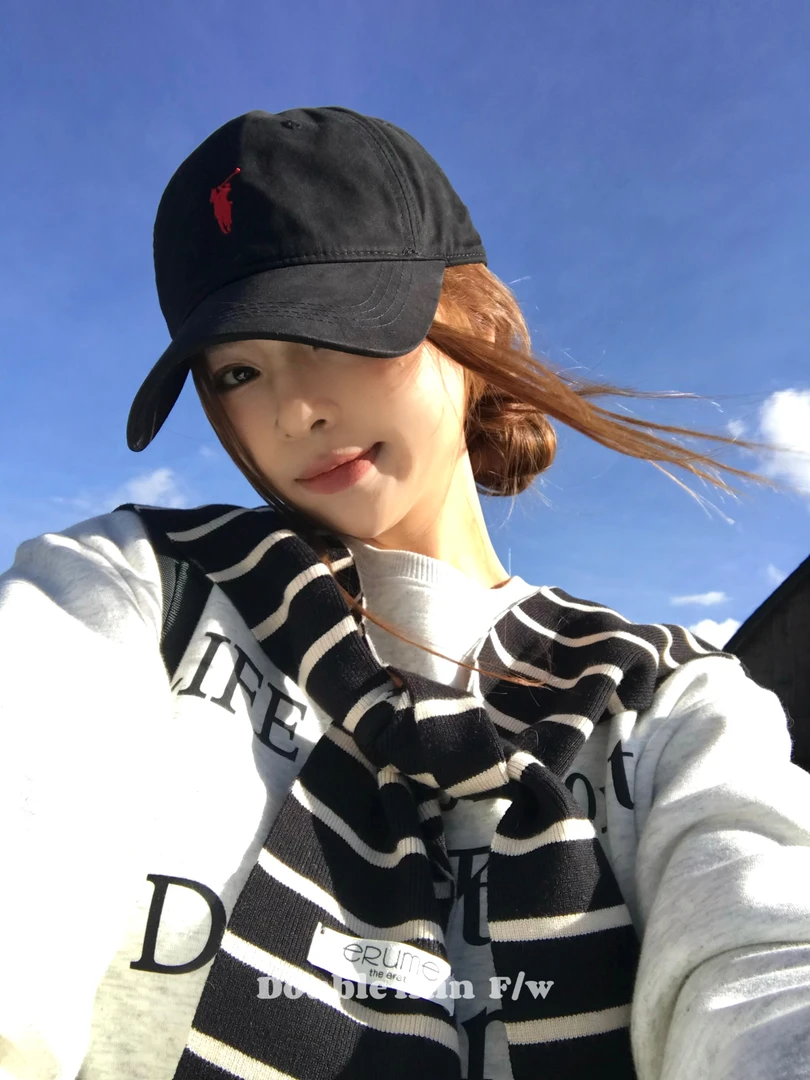 double i i 简约韩系百搭刺绣棒球帽女遮阳百搭显脸小鸭舌帽