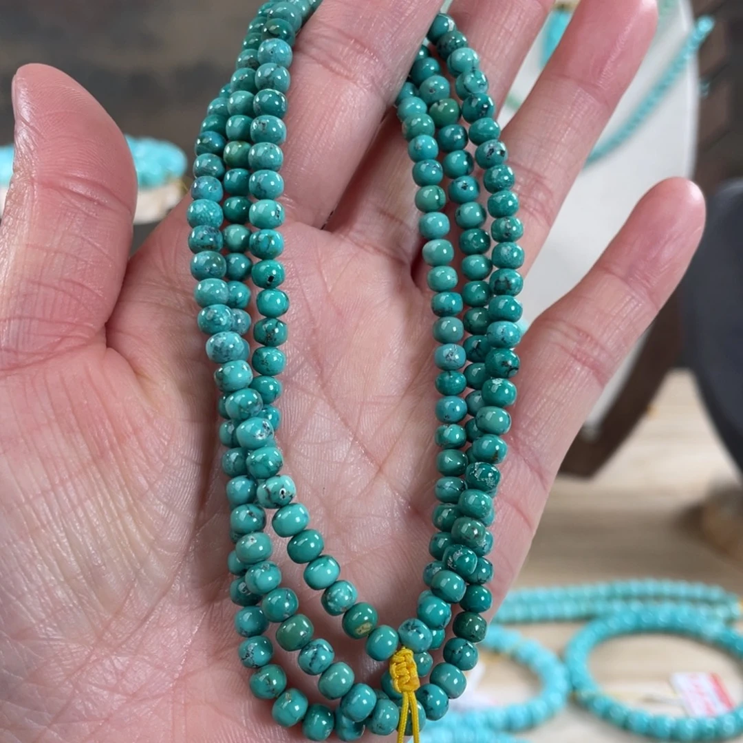 绿松石未镶嵌套链4.6精品玉化108