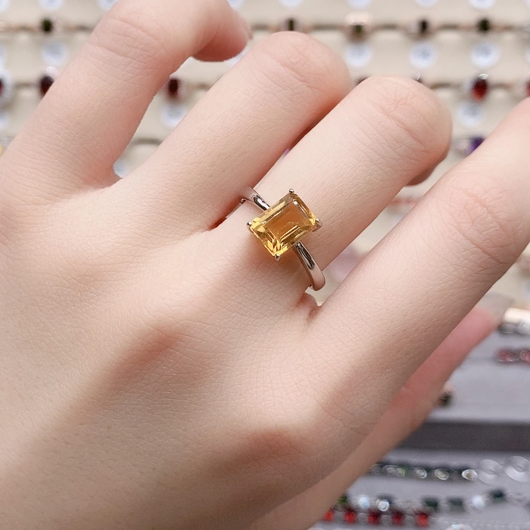 水晶戒指银S925镶嵌戒指