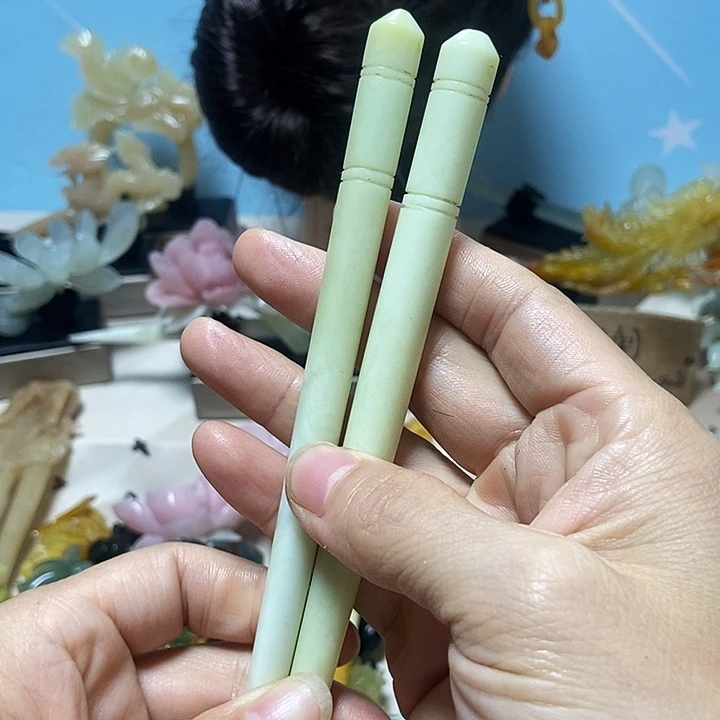 岫玉未镶嵌发簪发簪