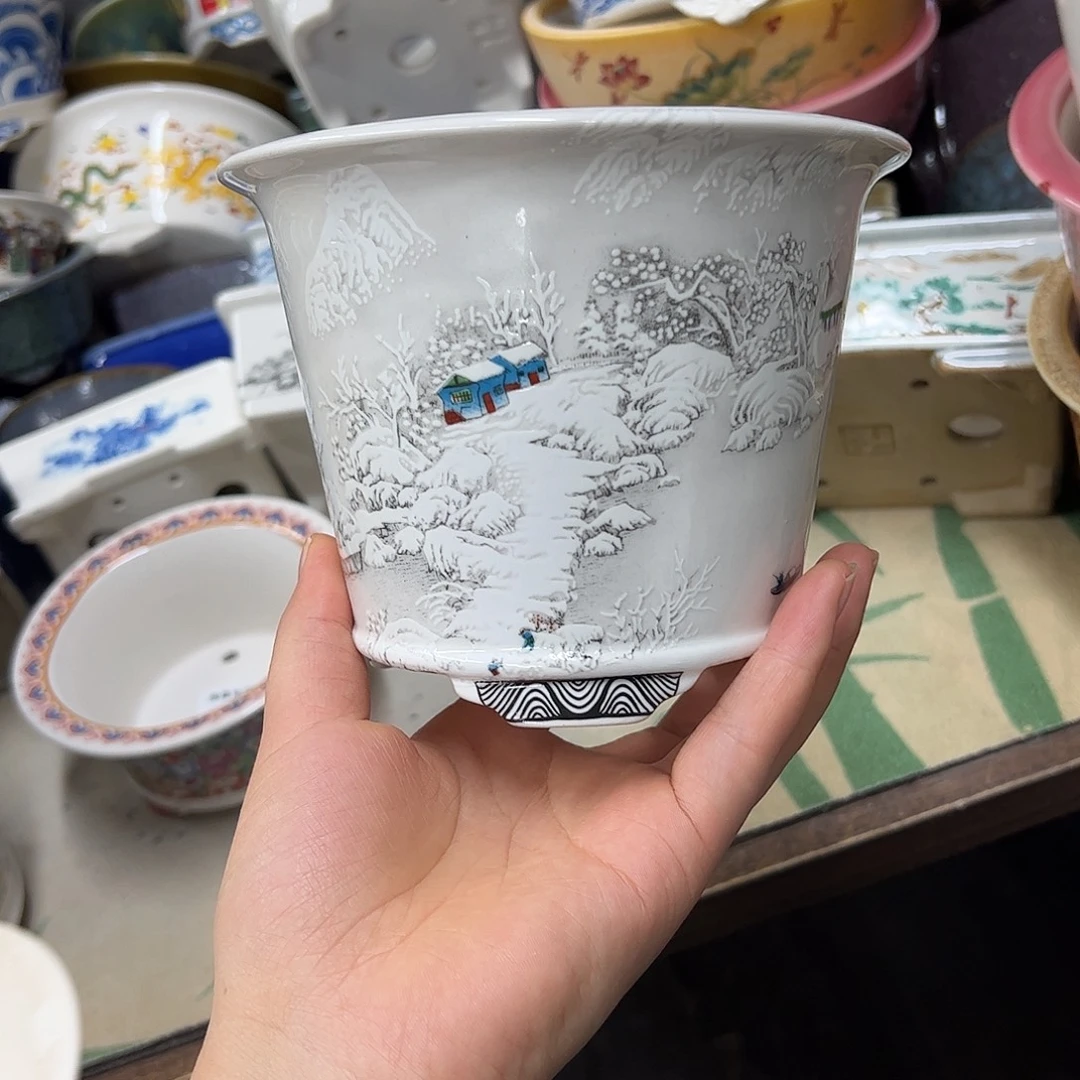 紫砂花盆638号瑕疵14.5/11.5cm