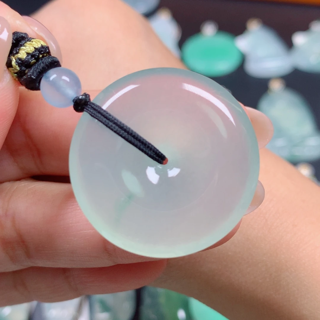 翡翠未镶嵌颈饰平安扣29.6-6.9