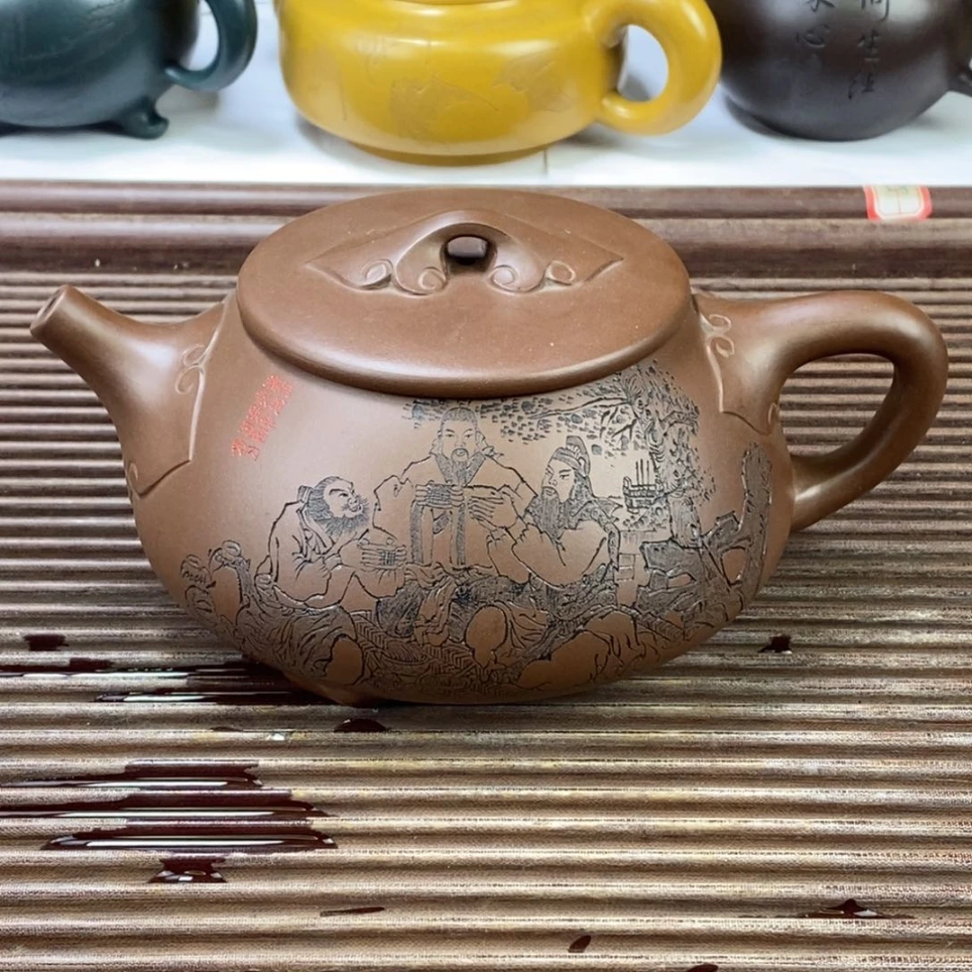 鹅***者茶壶紫砂白定1 如意石瓢