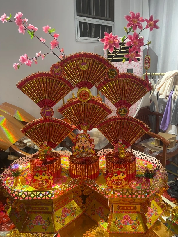 潮汕中秋节折纸材料包花开富贵金玉满堂含教程DIY手工自粘材料