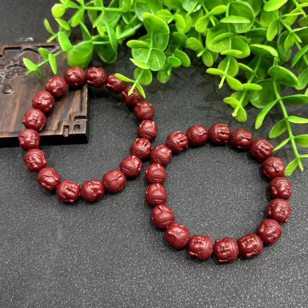 面面来财珠宝 含辰砂工艺品S7059-紫金朱砂佛头手串-多样性发一件