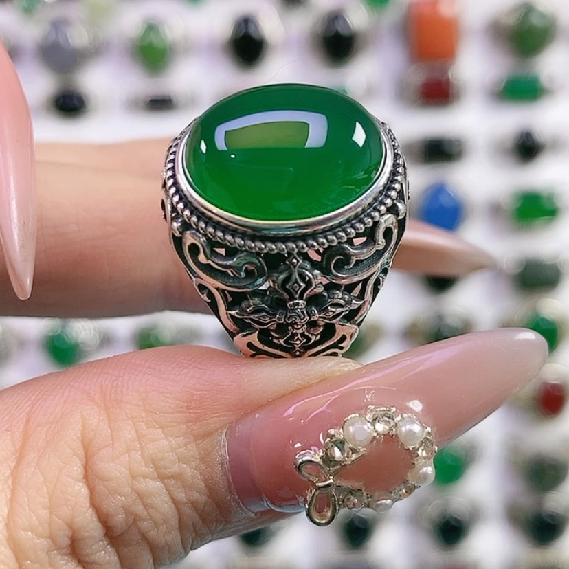 【闪购商品】银S925镶嵌戒指玛瑙/玉髓