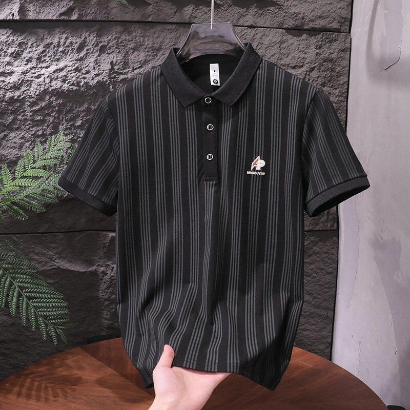 夏季男士商务POLO衫宽松潮流百搭休闲翻领短袖柔软舒适T恤5147