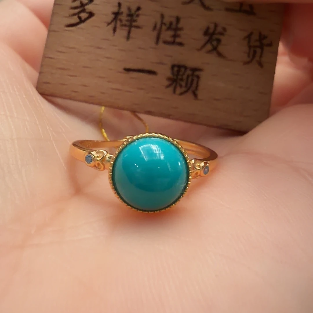 绿松石银S925镶嵌戒指